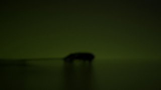 Размытое тёмно‑зелёное фото с силуэтом мыши Razer Boomslang на фоне; видны контуры корпуса и приглушённая RGB‑подсветка, атмосферный ракурс