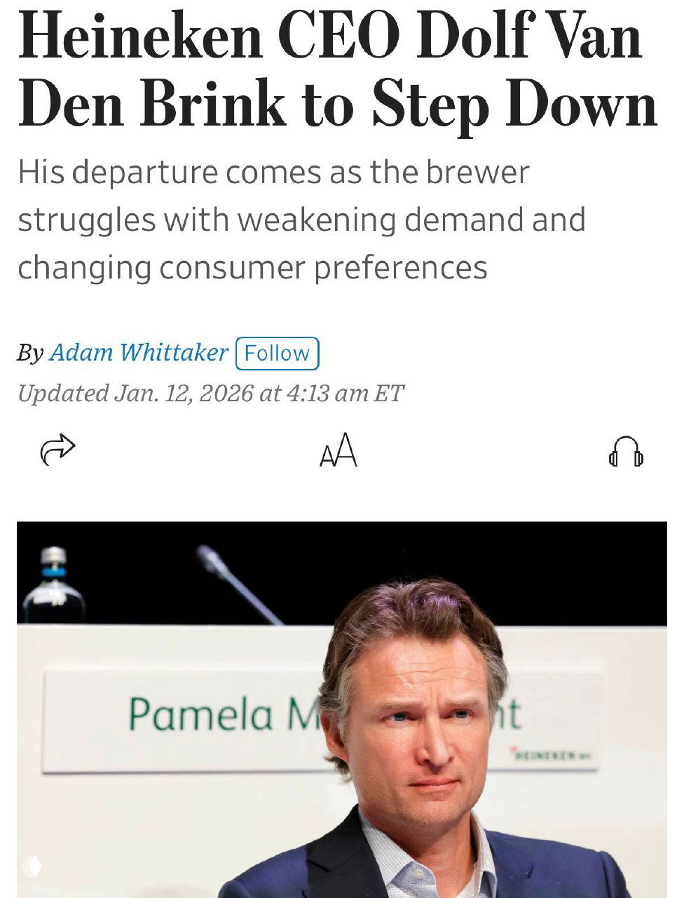 Зумеры «уволили» гендиректора Heineken