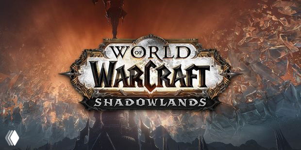 Баннер World of Warcraft: Shadowlands — логотип дополнения на мрачном фоне и силуэты персонажей, иллюстрация из ретроспективы релизов 24 ноября.