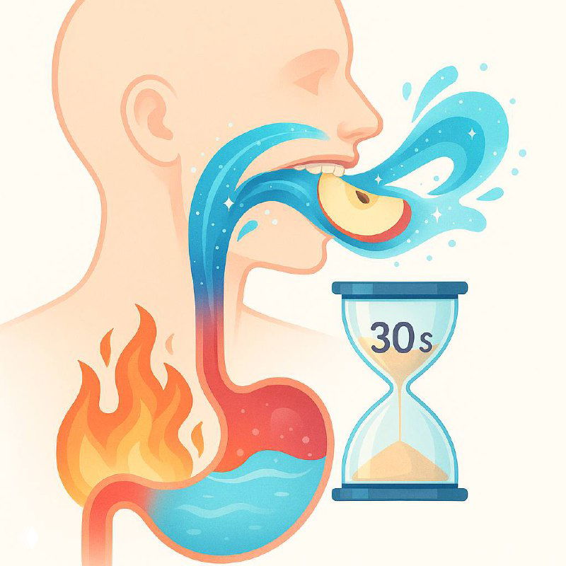 Жевать 30 секунд снижает риск изжоги