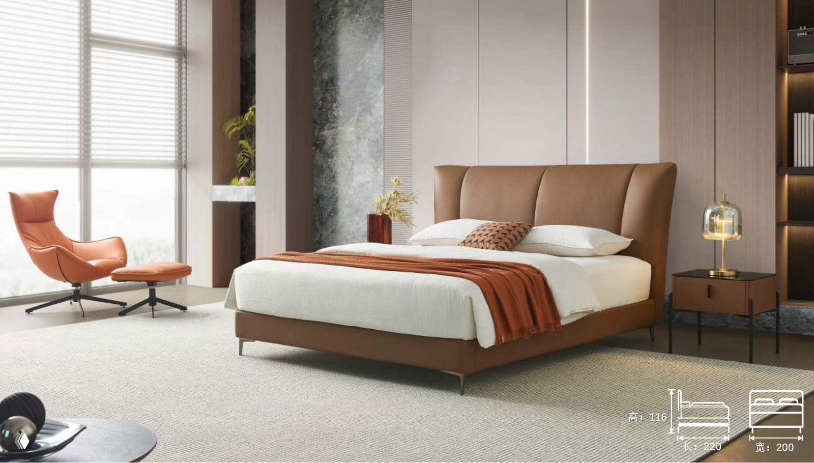 Кровать 220×200 — варианты обивки и цена