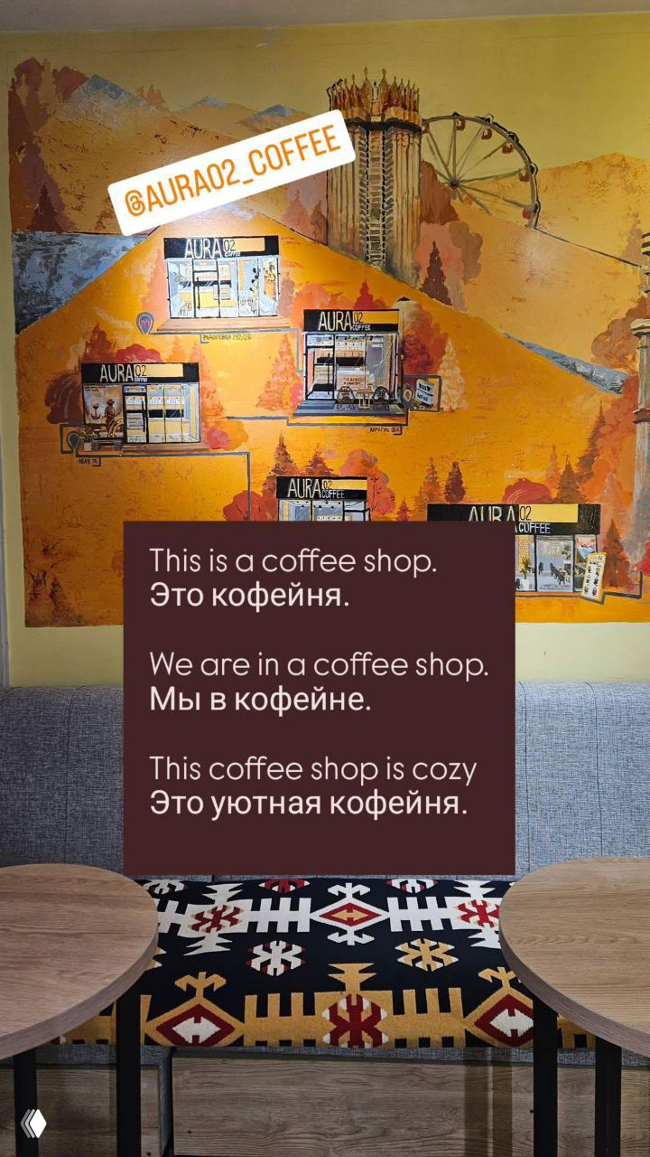 Фразы для похода в кофейню (coffee shop)