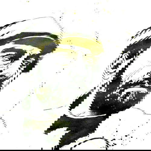 Черно-белый графический портрет бородатого мужчины в кепке, выполненный выразительной штриховкой; иллюстрация к цитате.