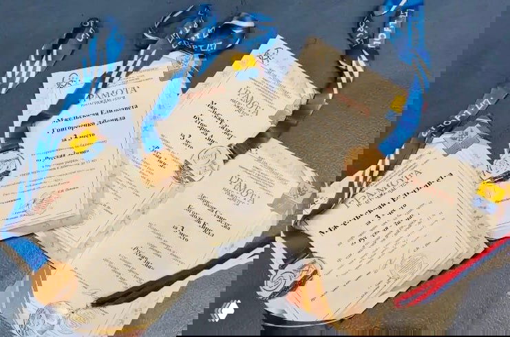 Бронзовые медали и грамоты рязанских спортсменок, разложенные на столе; видны ленточки медалей и текст наград, подтверждающий достижения