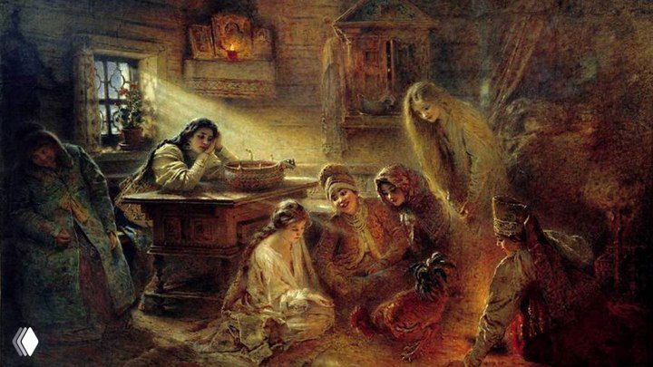 Картина Константина Маковского “Святочные гадания”